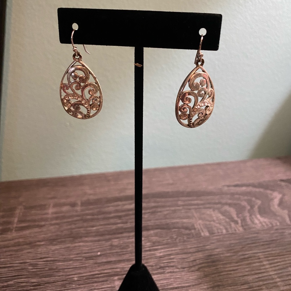Paisley rhinestone embellished earrings